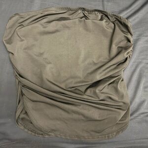 SHEIN Black Ruched Strapless Top